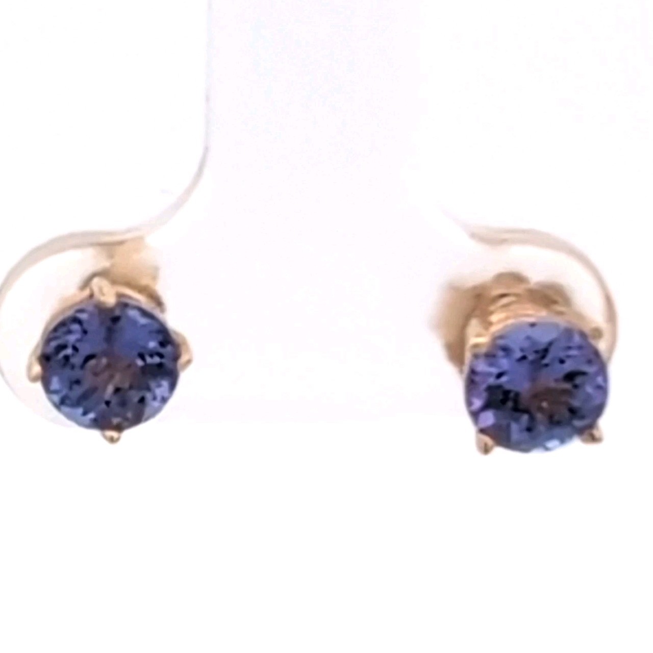 .75CT 14K Gold Natural AAAA Grade Block D Tanzanite Stud Engagement Earrings
