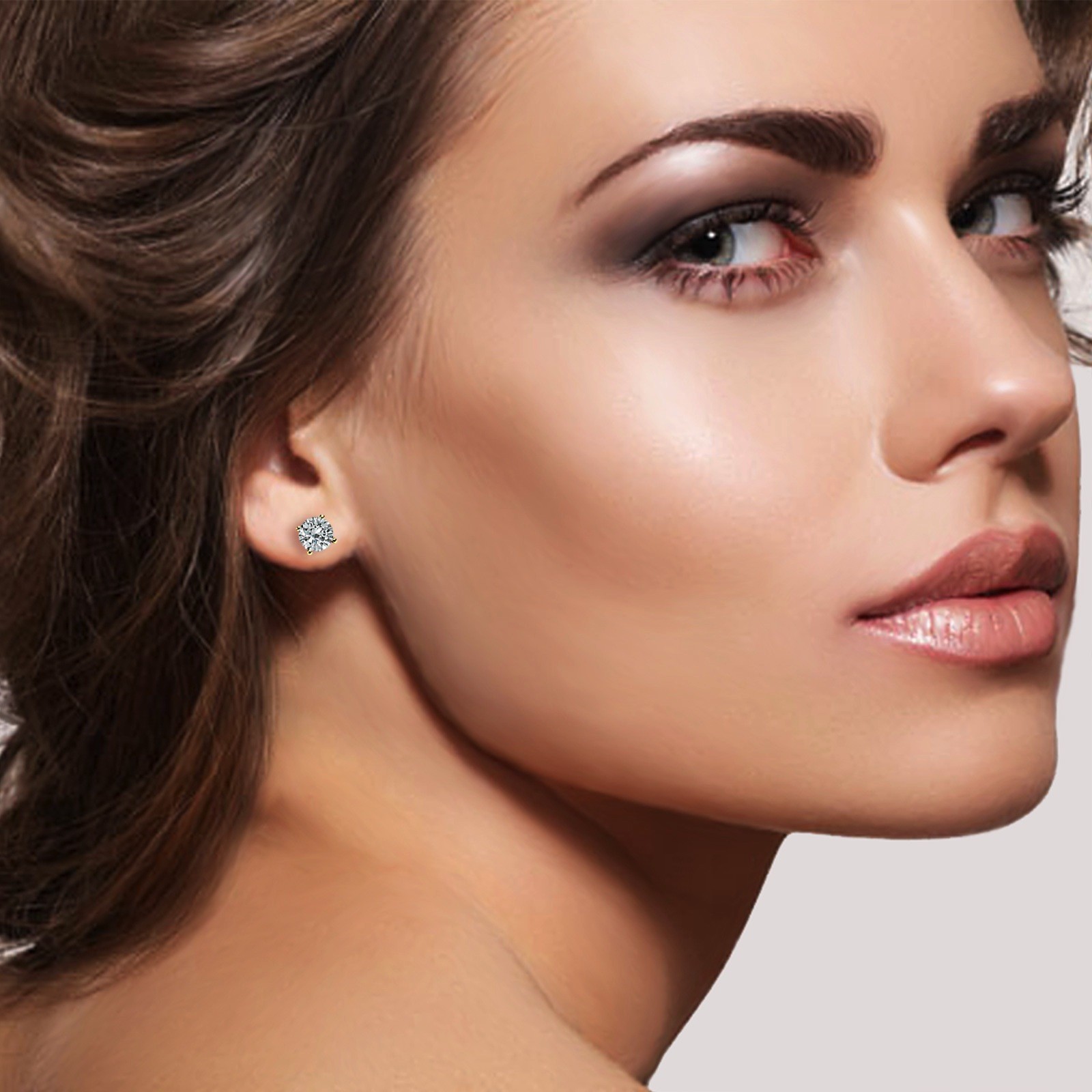 2.10 CT ROUND CUT GRA MOISSANITE EARRINGS 14K YELLOW GOLD STUDS SCREW-BACK GIFT