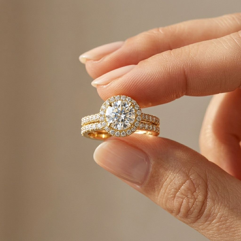 IGI 3Ct Round E VS Lab Grown Diamond Engagement Ring For Women Solid 14K Gold