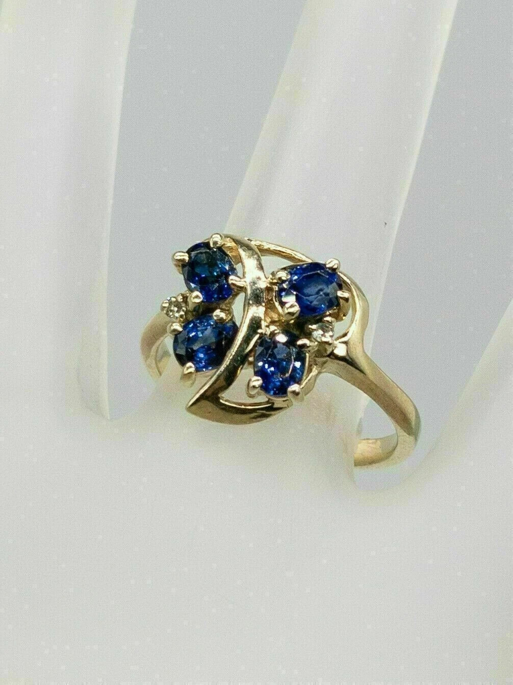 2 Ct Lab Created Sapphire & Diamond 14K Yellow Gold Finish Designer Wedding Rin