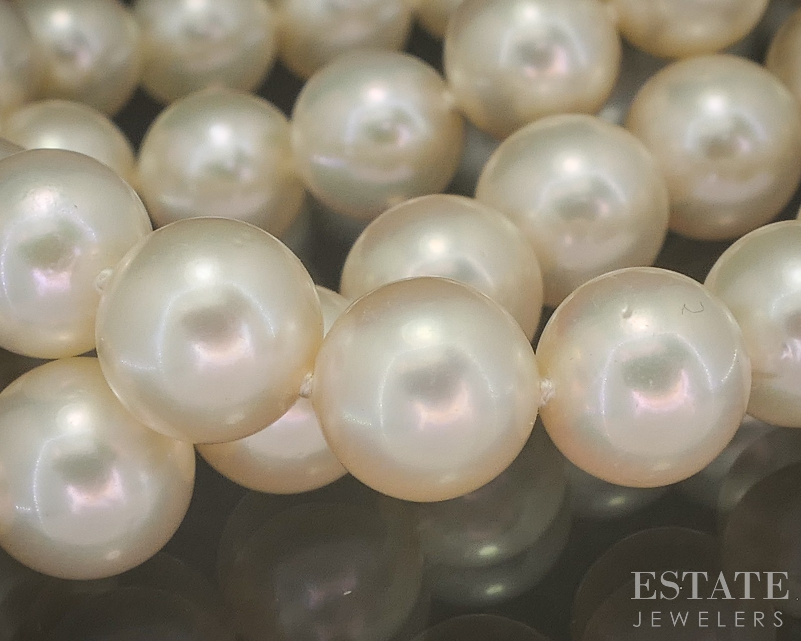 14k Yellow Gold Blue Lagoon Mikimoto 8mm Akoya Pearl Necklace 18″L p18739