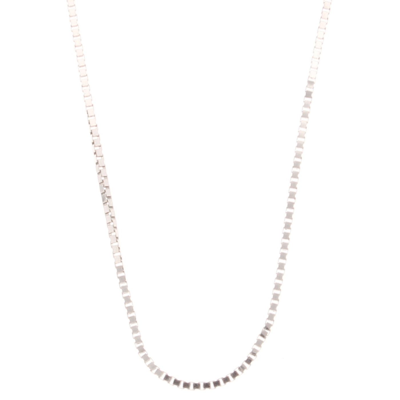 18Carat White Gold 18.25″ Box Link Chain/ Necklace (0.5mm Wide)