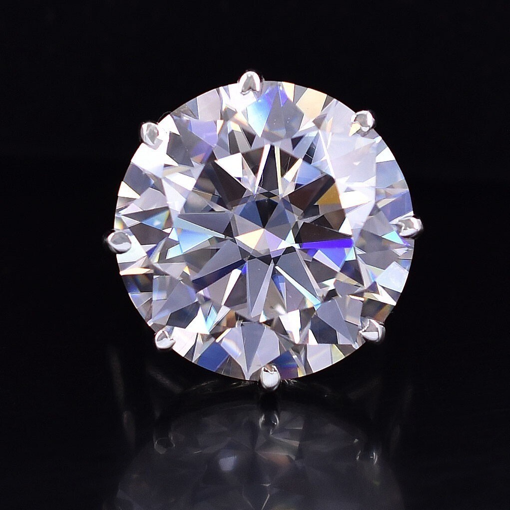 RARE Certified 39.90 Ct White Diamond Solitaire Cocktail Ring-FREE Diamond Studs