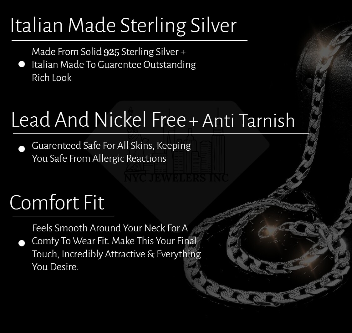 Italian Solid Sterling Silver Double Link Chain Necklace 925 Silver Chain UNISEX