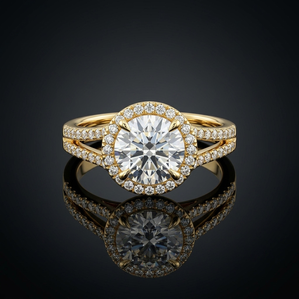 IGI 3Ct Round E VS Lab Grown Diamond Engagement Ring For Women Solid 14K Gold