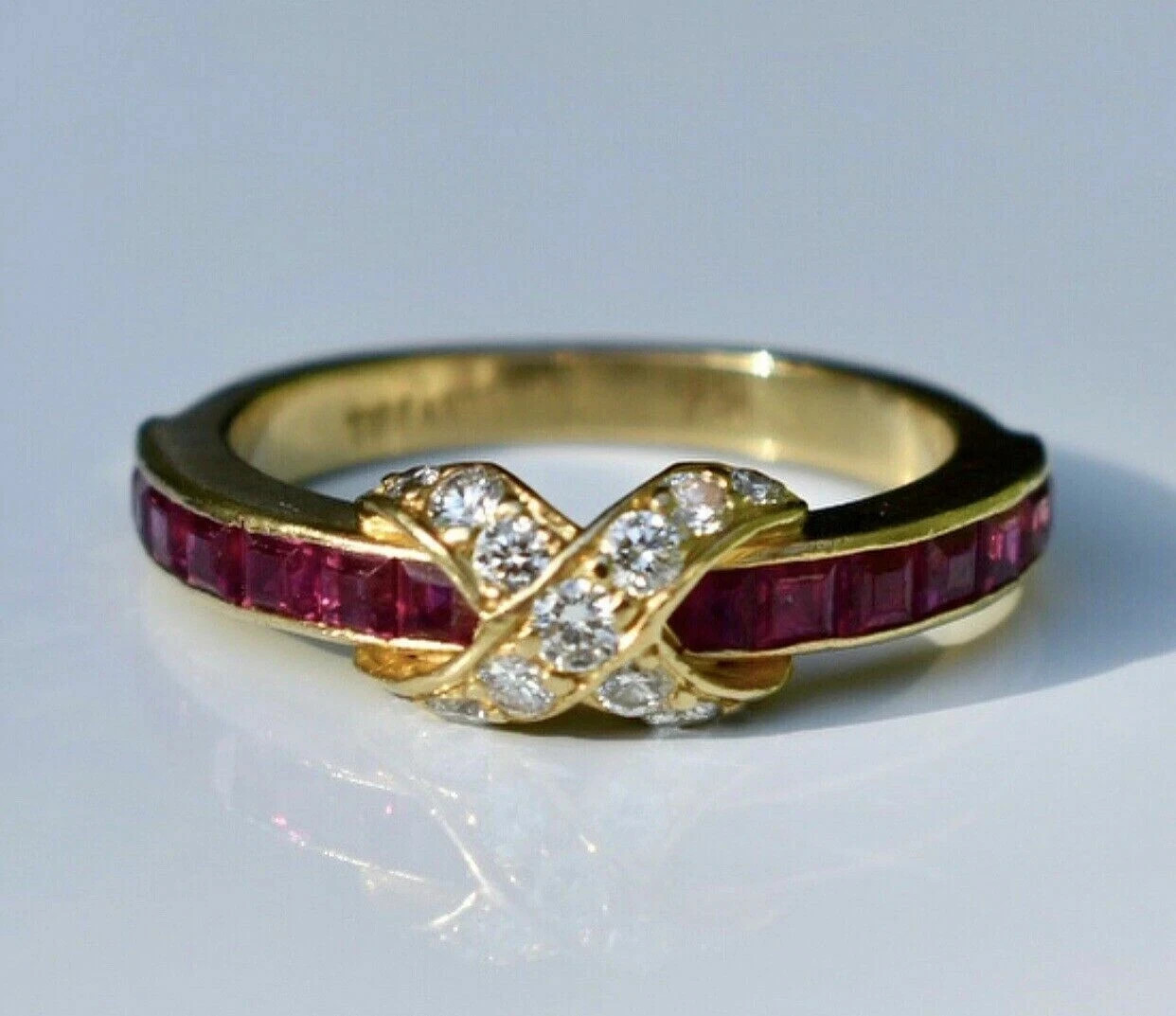 2Ct Princess Cut Natural Ruby Engagement Wedding Ring 14K Yellow Gold Plated