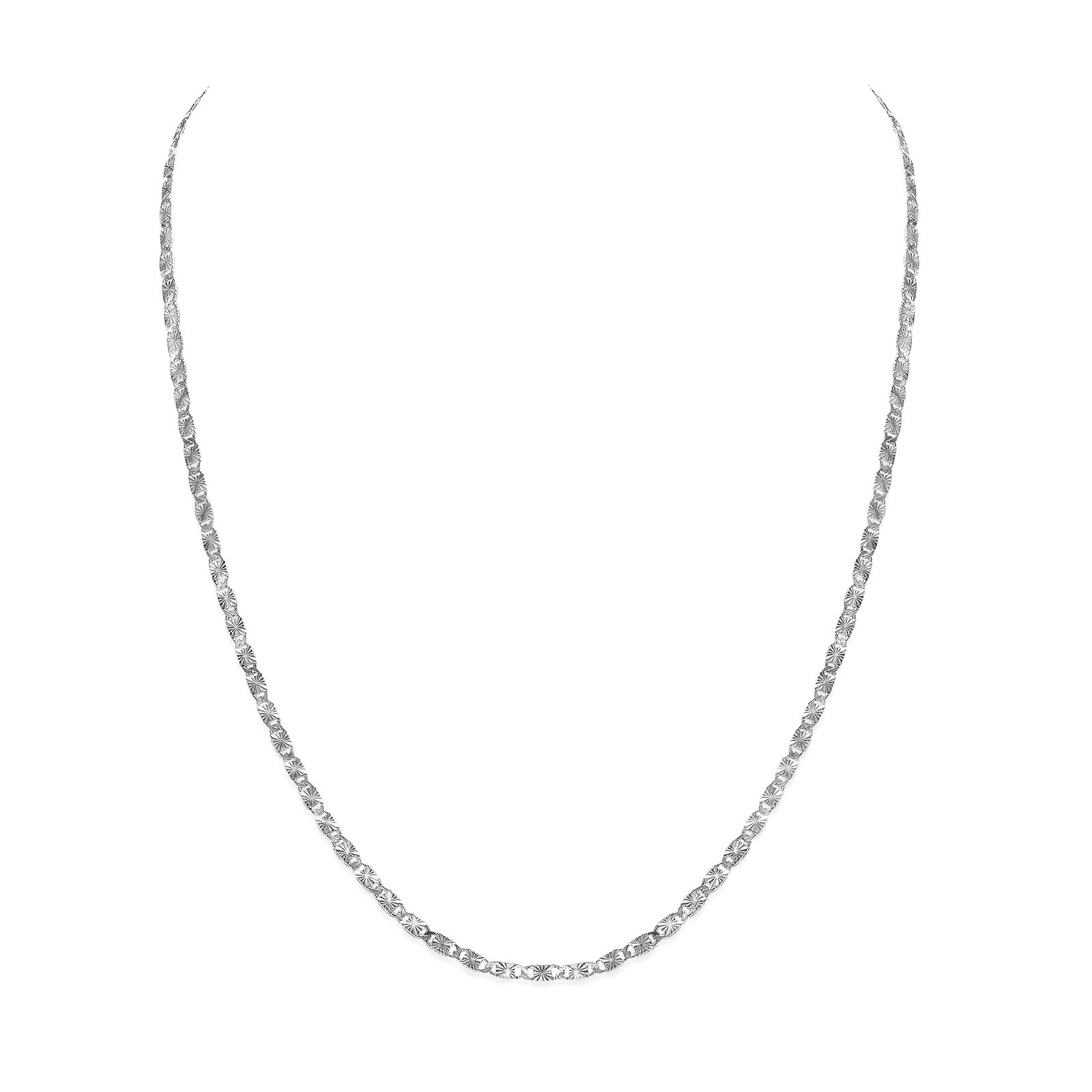 925 Sterling Silver 2.2mm Valentino DC Chain Necklace Nickel Free Made in Italy