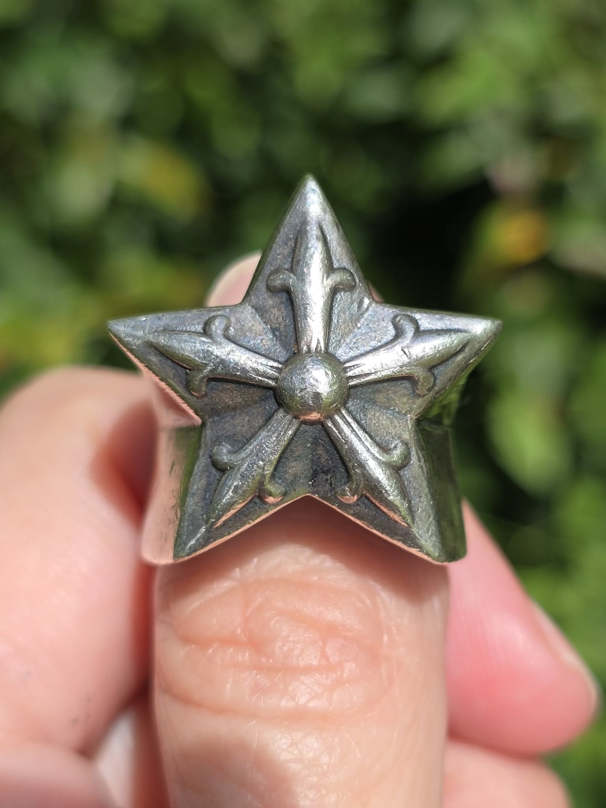 Authentic CHROME HEARTS Star Sterling Silver Ring Size 7