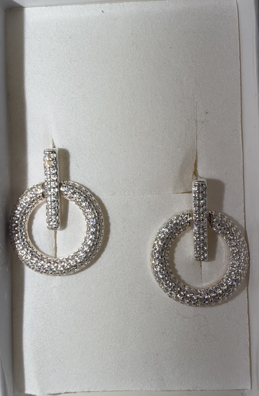Kuca Nakita LA Signed 925 Sterling Silver Round Hoop Dangle Earrings Omega