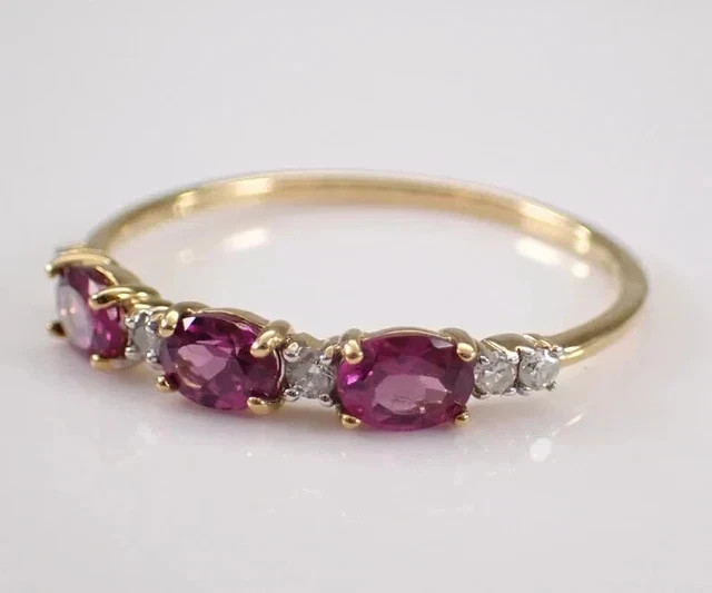 2.30 Ct Oval Cut Natural Red Ruby Wedding Band Ring 14K Yellow Gold Plated
