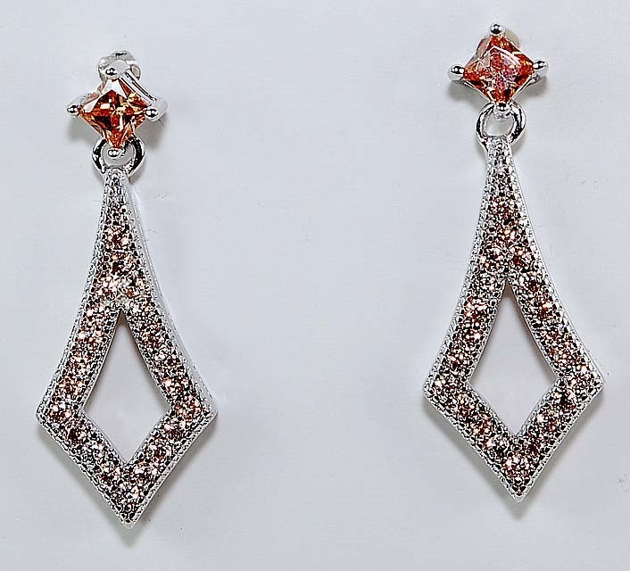 2CT Heat Treated Padparadscha 925 Solid Sterling Silver Earrings YB1-4
