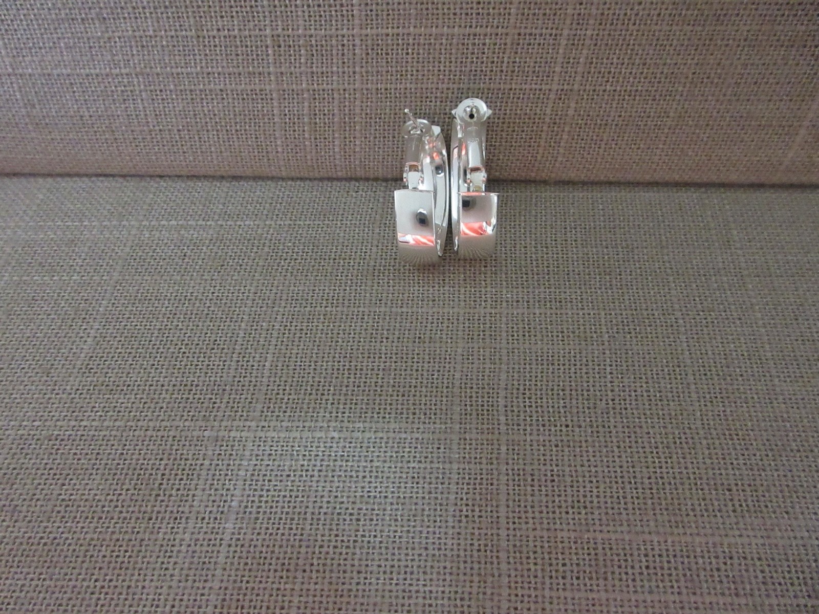 JCM 925 Sterling Silver Omega Back 6.6mm Oval Hoop Earrings 3.7 Grams