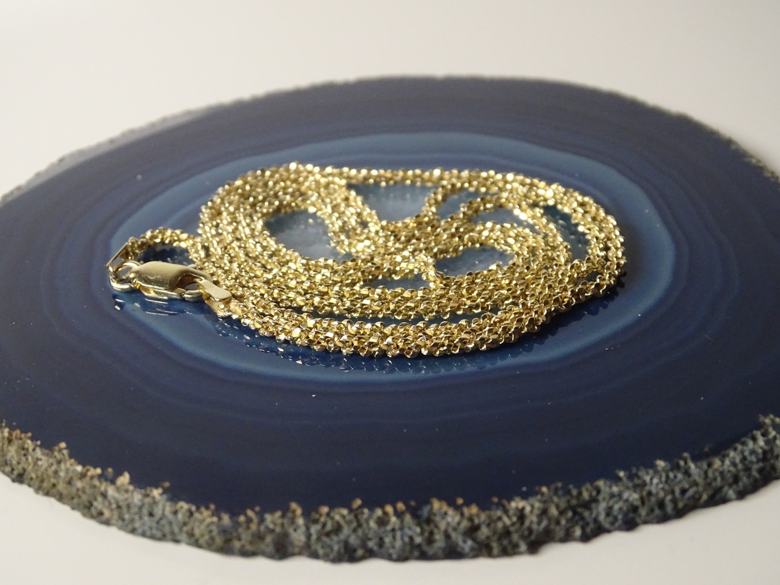 Stunning Italy Sterling Silver (925) Gold Vermeil Popcorn Chain 24″ In / 10.08g