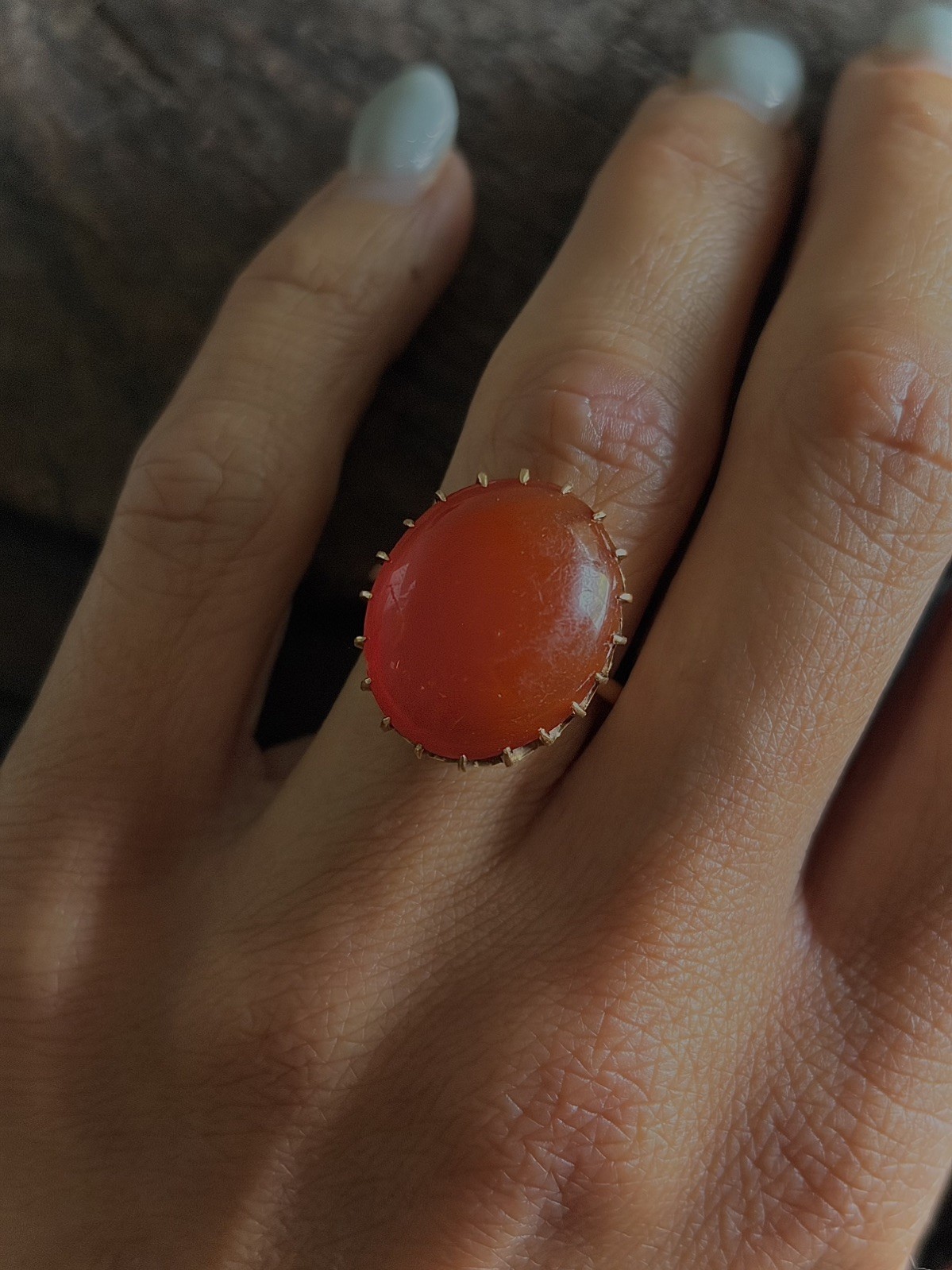 ANTIQUE CABOCHON CARNELIAN || Solid Gold Ring