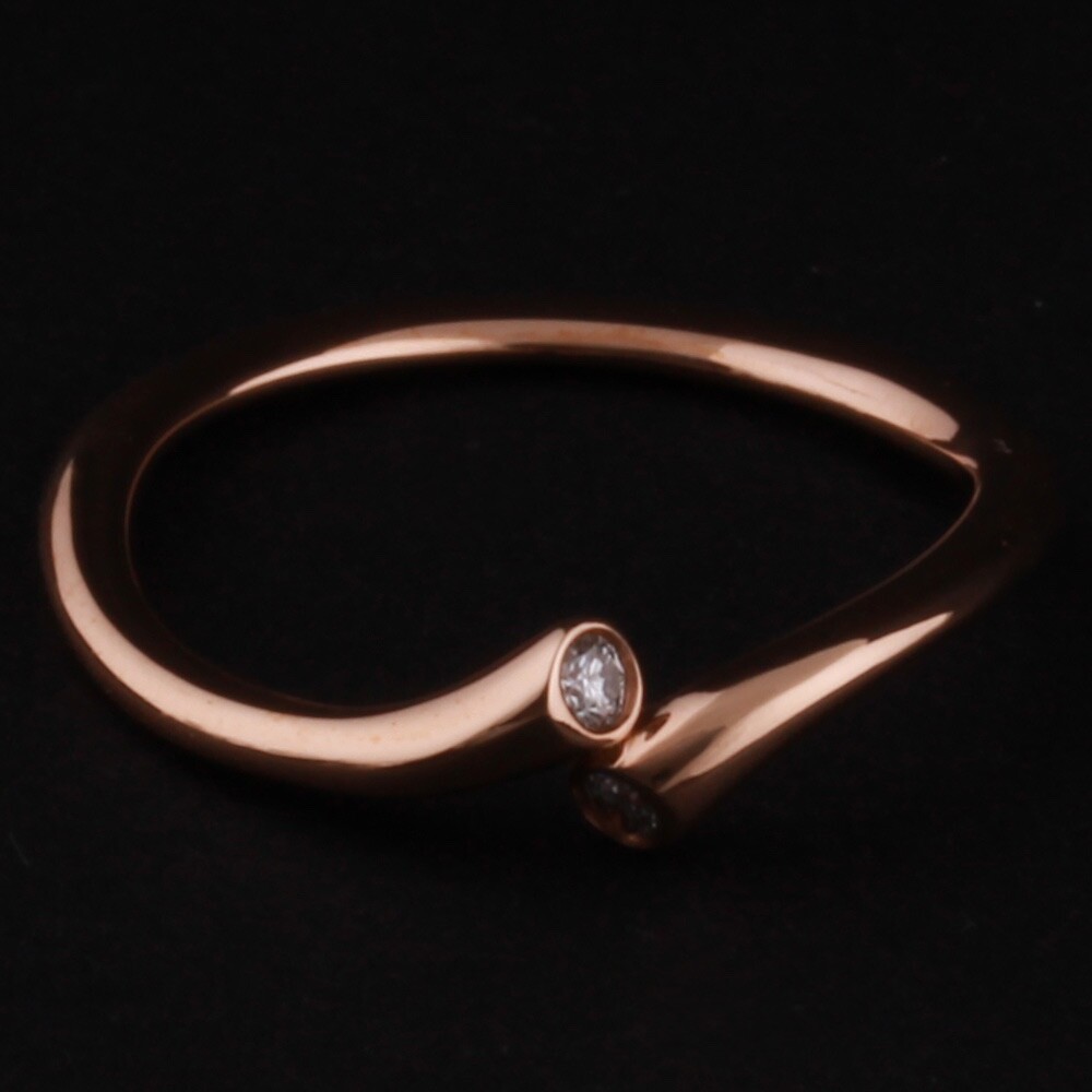 Georg Jensen Gold Ring # 1560 RG. Magic w. Diamonds. 18 Carat. R. Overgaard. NEW
