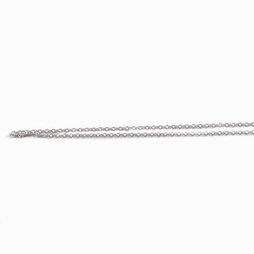 Pt999 Solid Pure Platinum 2.1g 0.9mm Round Cable Chain Necklace 16.5″ MIJapan