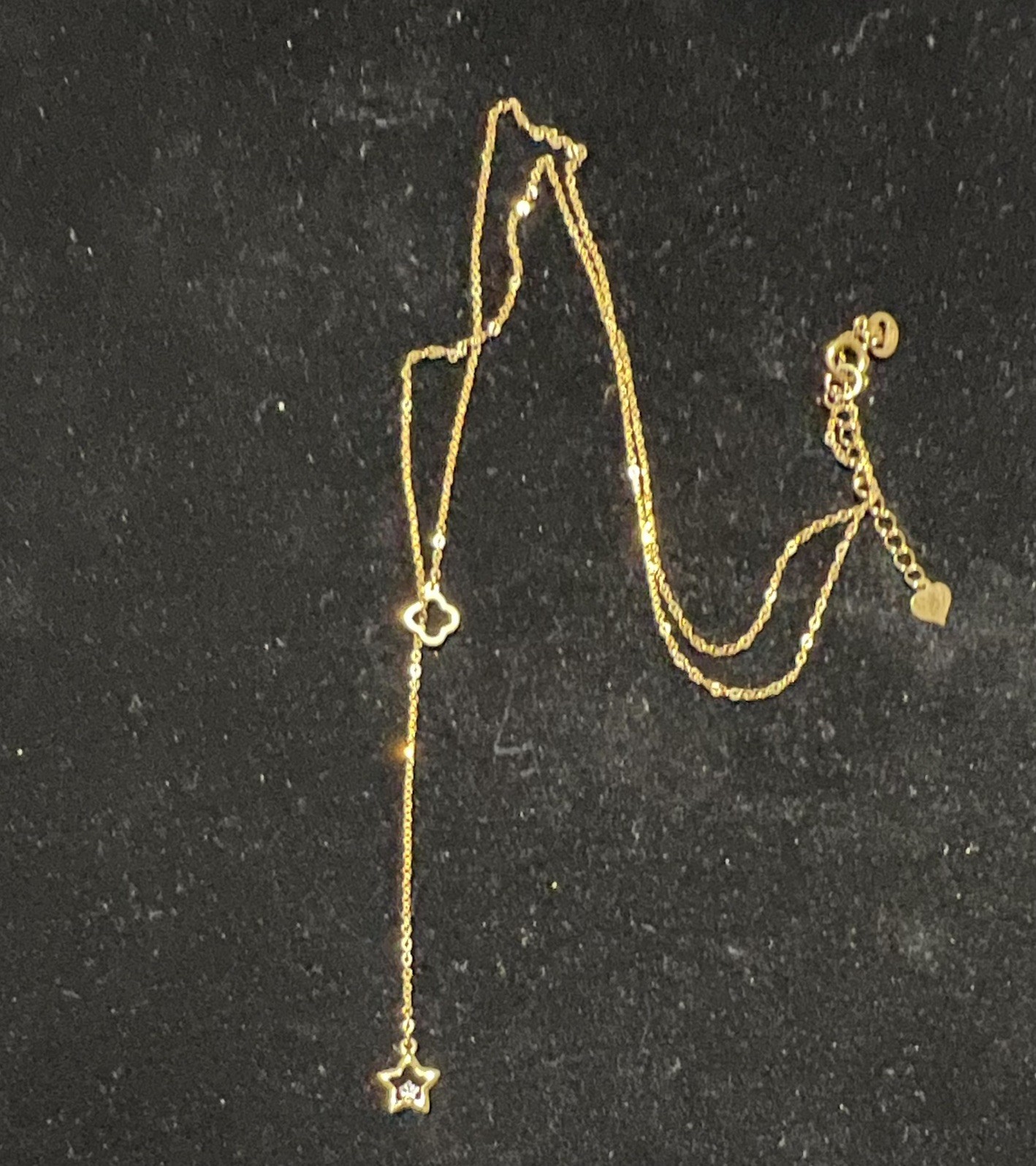 Genuine 18k Yellow Gold Solid Center Necklace