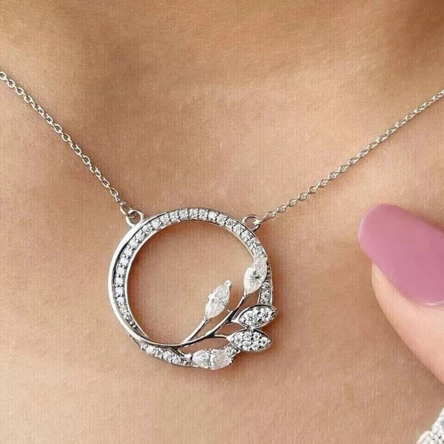 2Ct Marquise Cut Lab Created Diamond Women Beauty Pendant 14K White Gold Plated