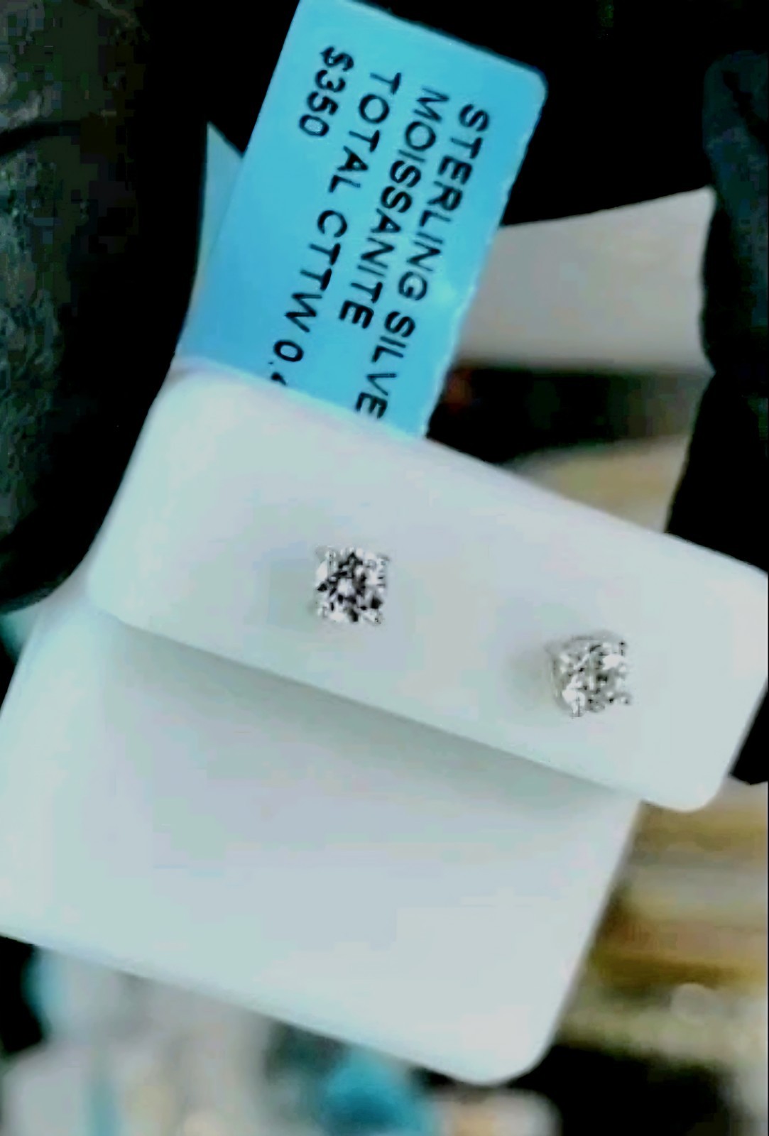 Nearly 1/2 CARAT Moissanite Diamond Stud-Earrings in Solid .925 Silver MSRP$500