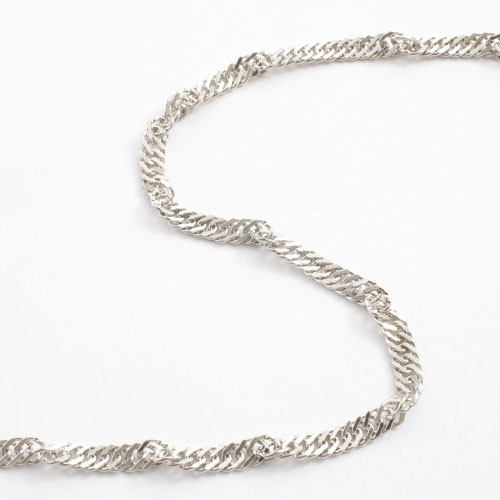 Pt999 Solid Pure Platinum 4.1g 2.8mm Singapore Twisted Chain Bracelet 7″ MIJapan
