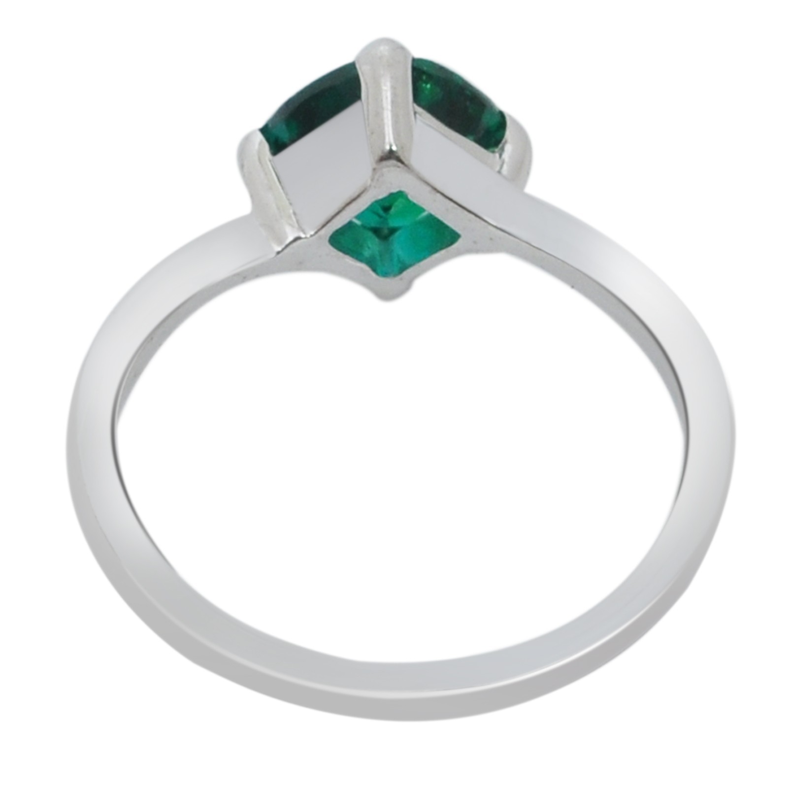 1.20 Carats Cushion Shape Natural Emerald Ring In 14KT White Gold – Tariffs Free
