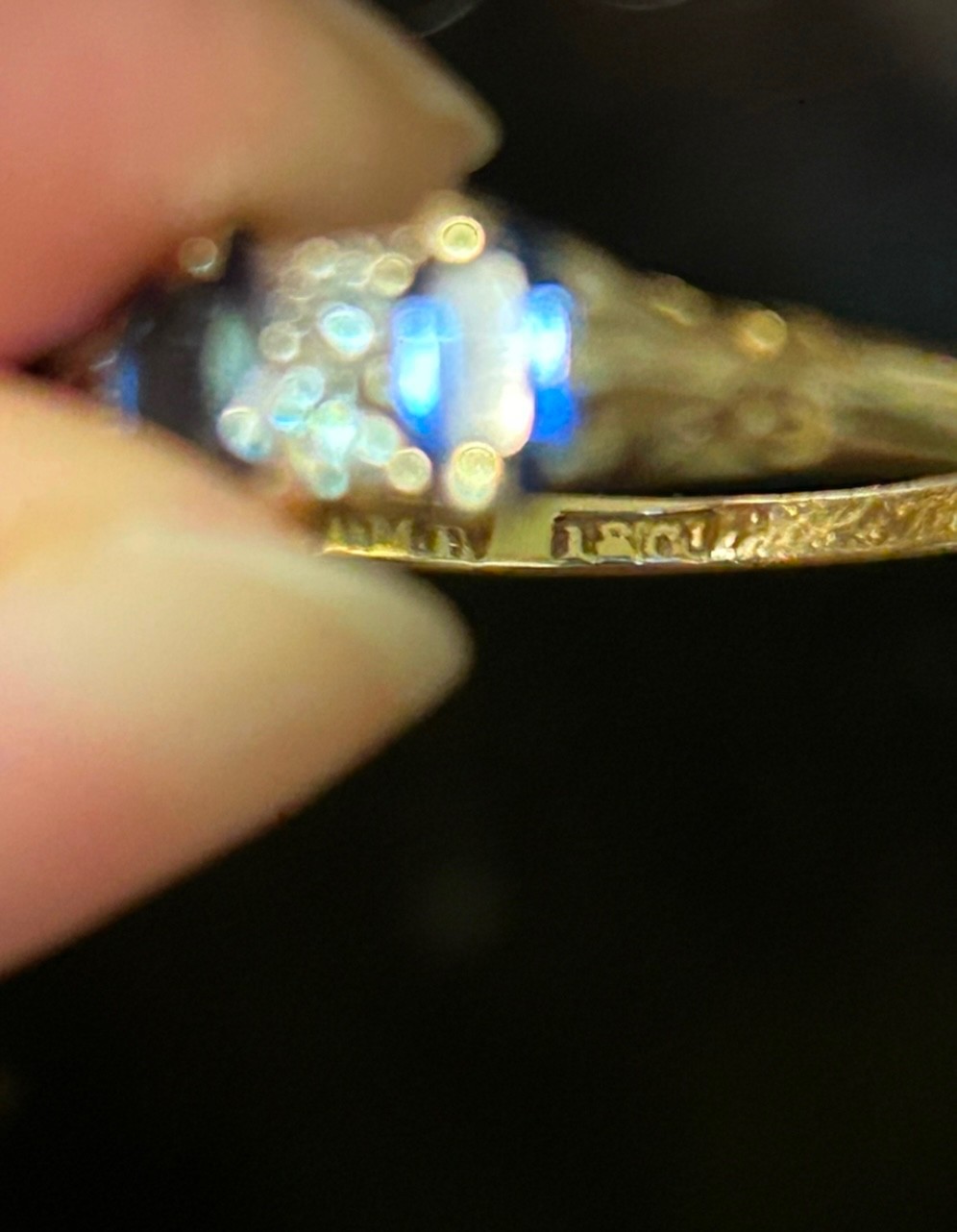 18ct gold antique 1890 to 1900 diamond natural sapphire ring
