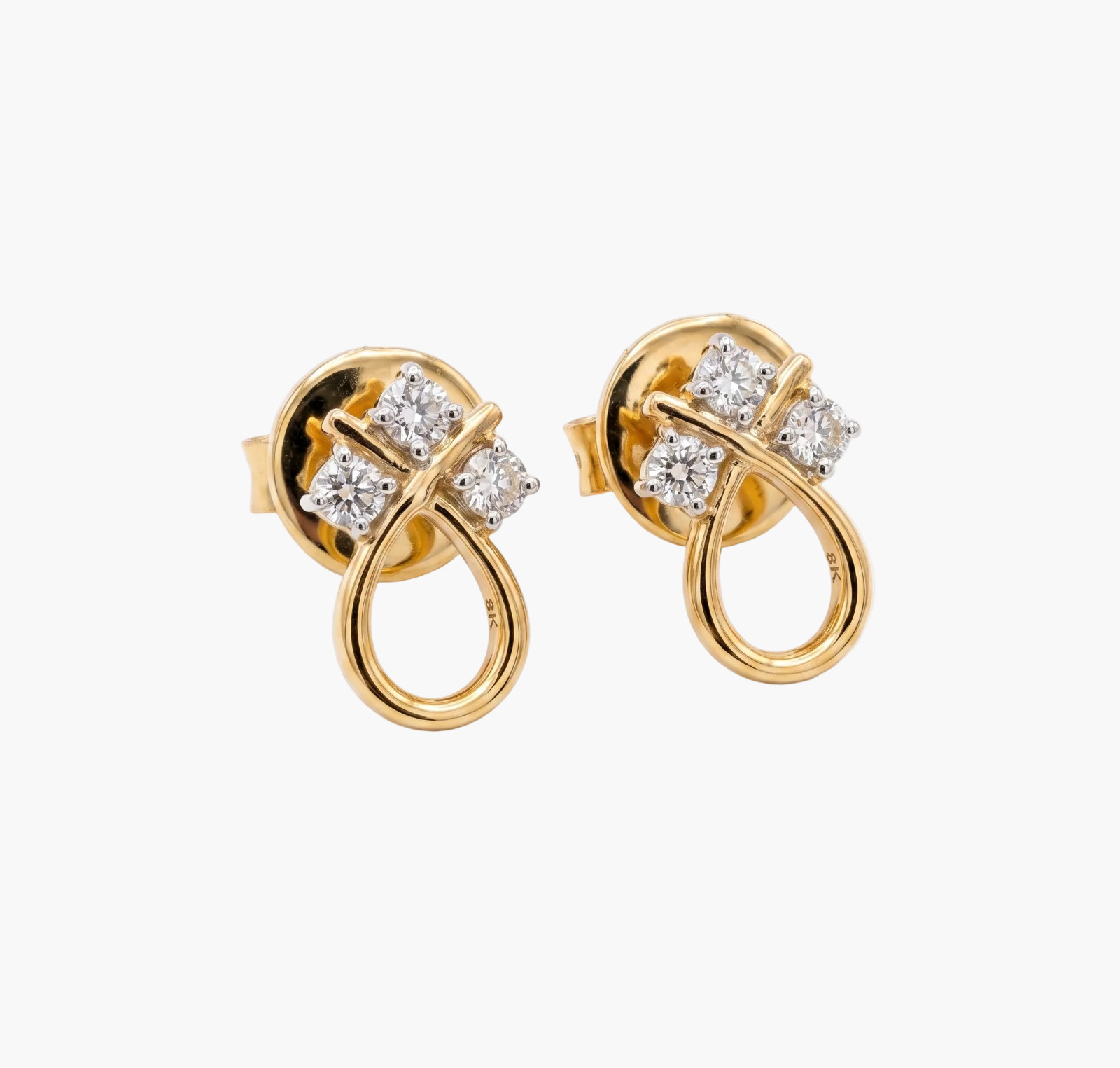 0.20 CT Oval E VS1 Lab Created Diamond 14kt Yellow Gold Halo Earrings
