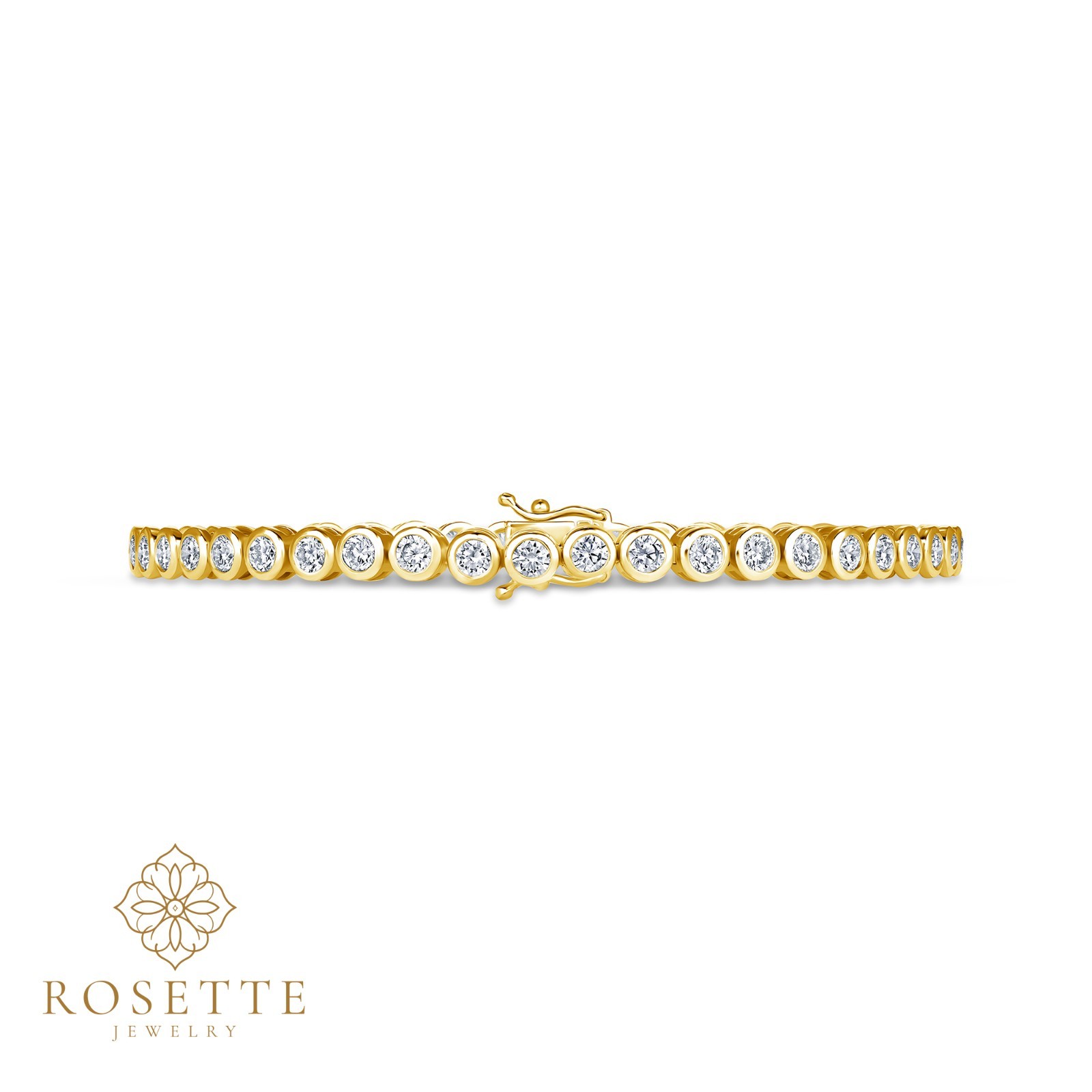 3.5 CT Round Cut Lab Grown Diamond Bezel Tennis Bracelet