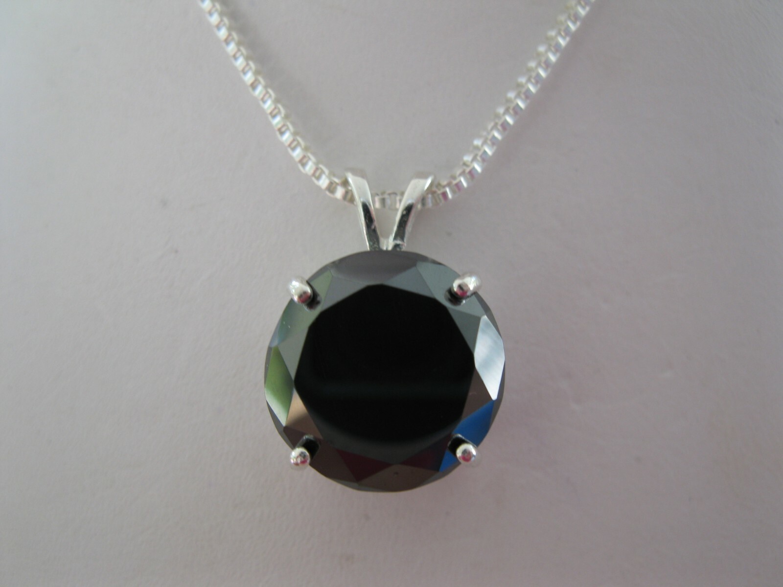 10.35ct REAL BLACK DIAMOND NECKLACE,FREE DIA TESTER,CERTIFICATE OF AUTHENTICITY