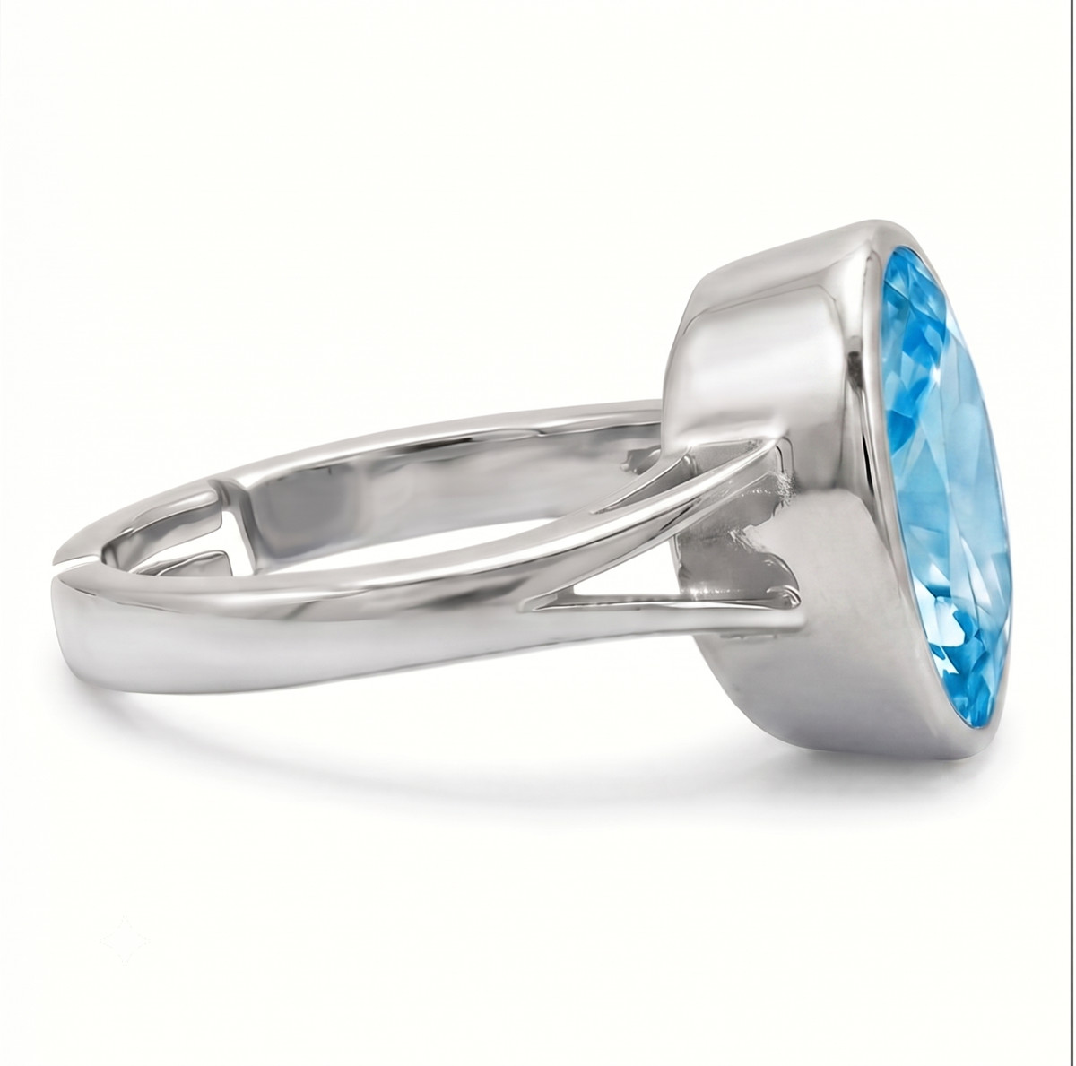 4.00 Carat Natural Oval Aquamarine Gemstone 925 Silver Handmade Ring For Her