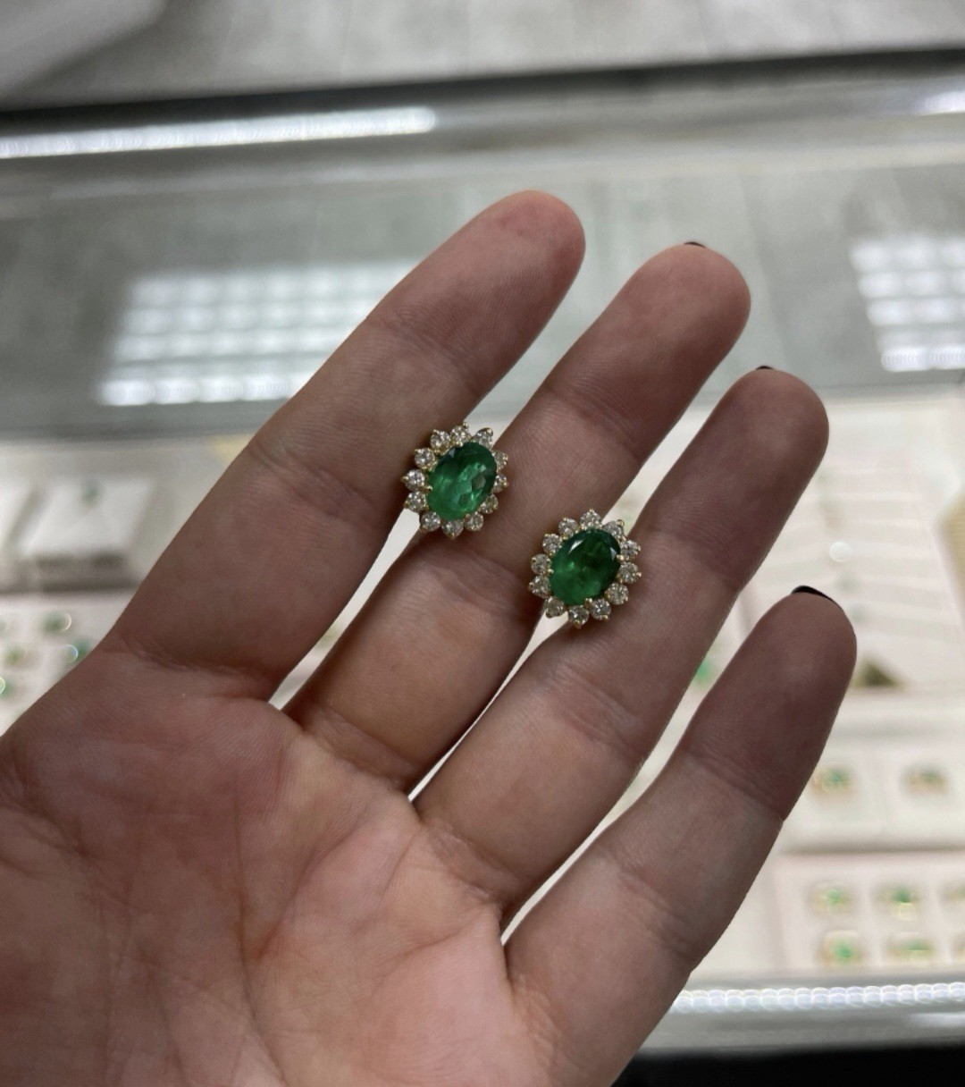 14k Gold Emerald Earrings Natural Zambian Emerald Earrings 14k Solid Gold