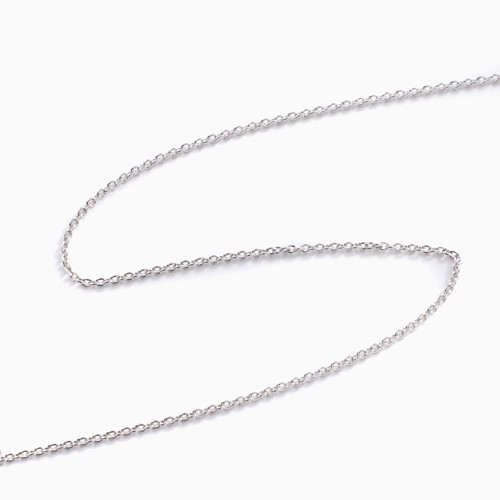 Pt999 Solid Pure Platinum 2.1g 0.9mm Round Cable Chain Necklace 16.5″ MIJapan