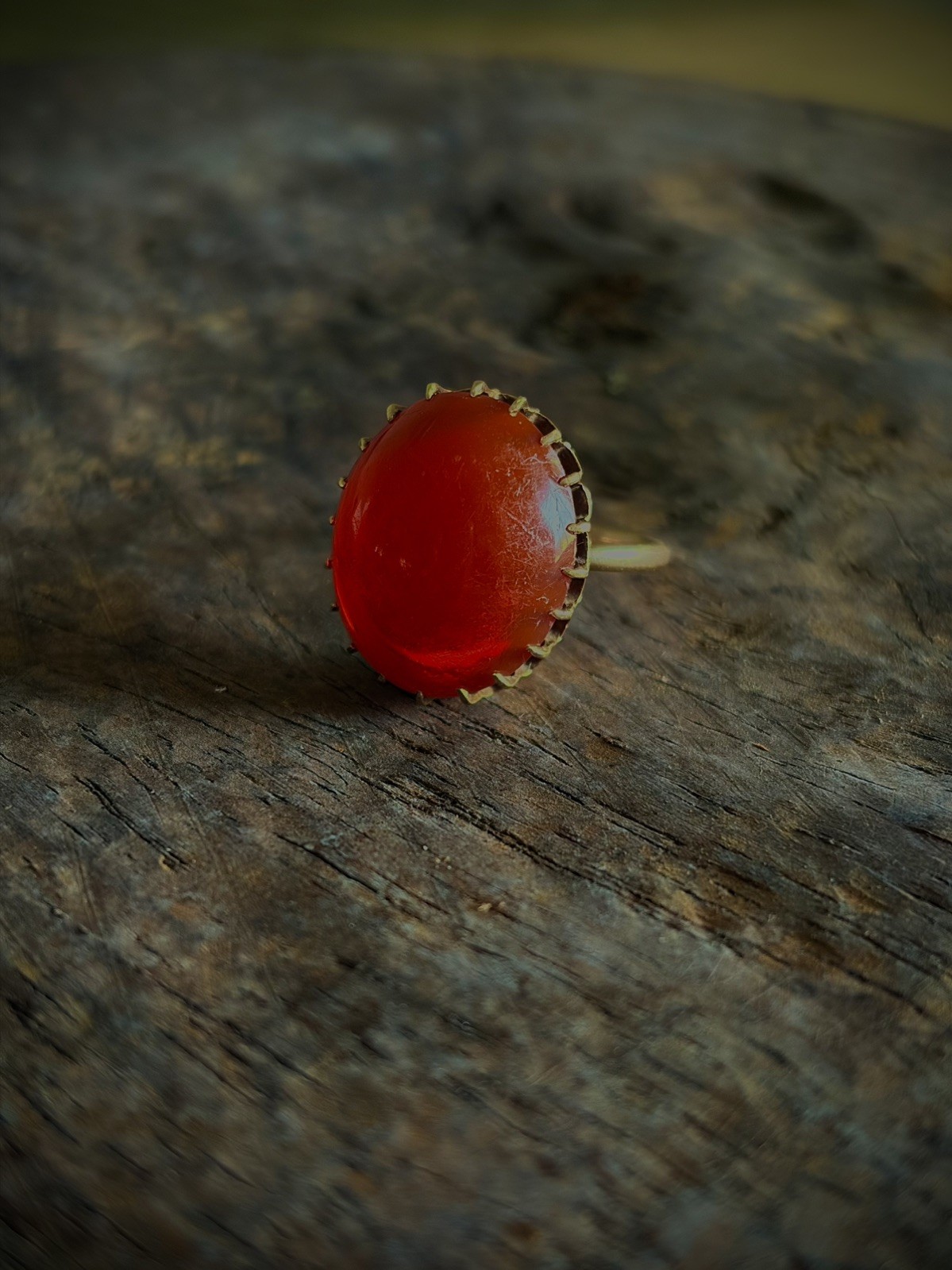 ANTIQUE CABOCHON CARNELIAN || Solid Gold Ring