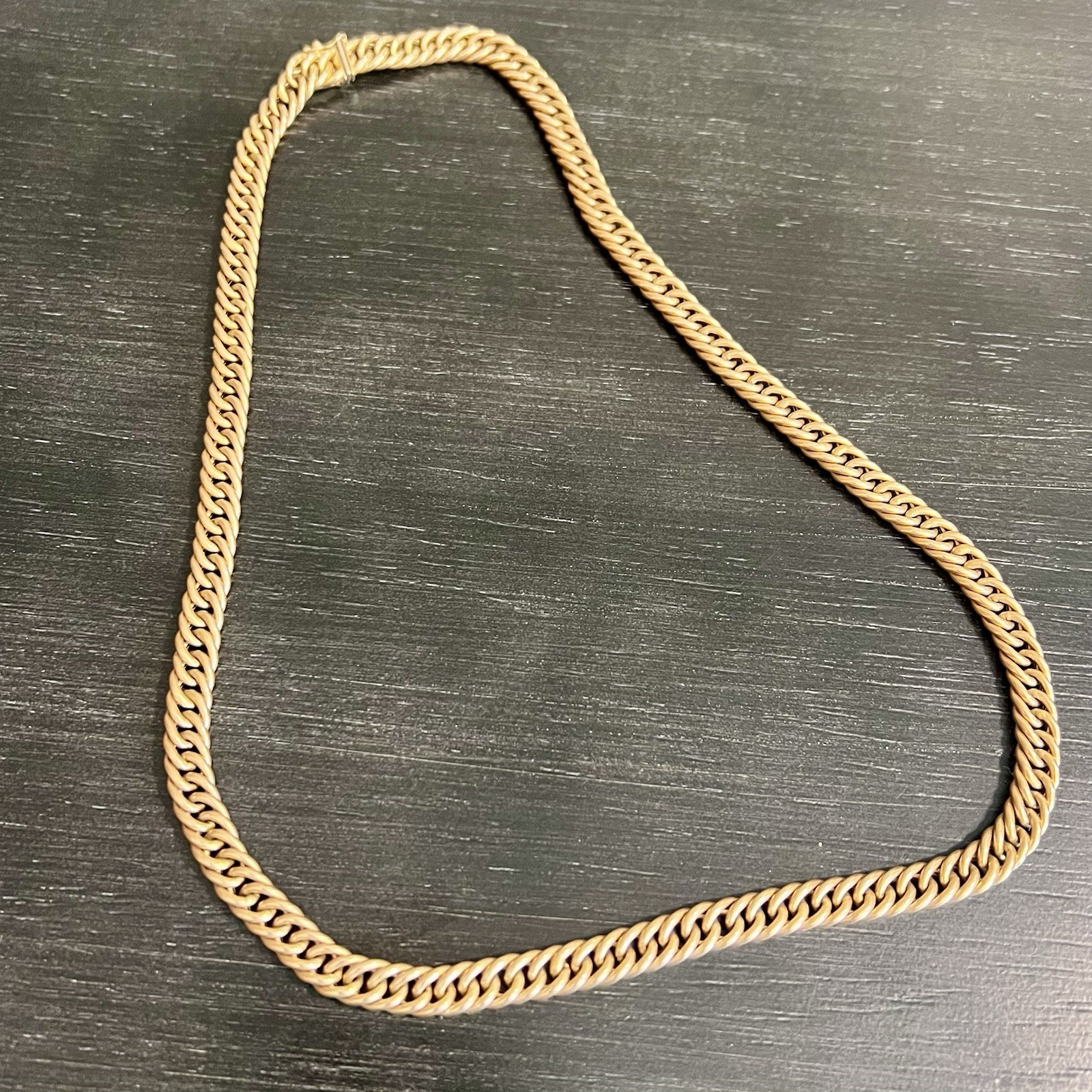 VTG Solid 14K Italian Chain 57 AR Hallmark Reversible Fancy Curb Necklace 26.58g