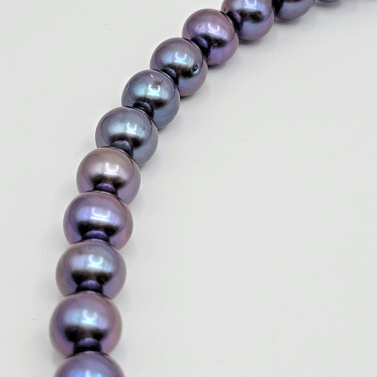 Sterling Silver Peacock Pearl Faceted Onyx Pendant Necklace Graduated Cluster