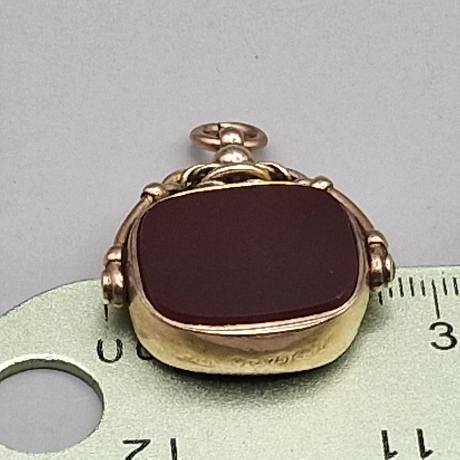Antique 9ct Gold Spinner Fob Pendant Birmingham 1895