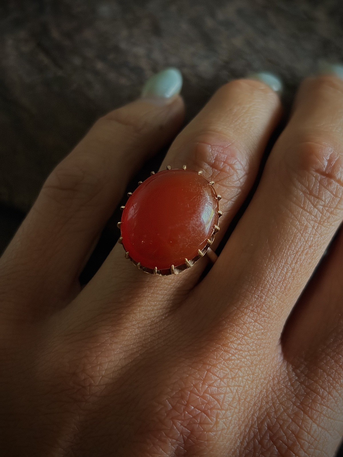 ANTIQUE CABOCHON CARNELIAN || Solid Gold Ring