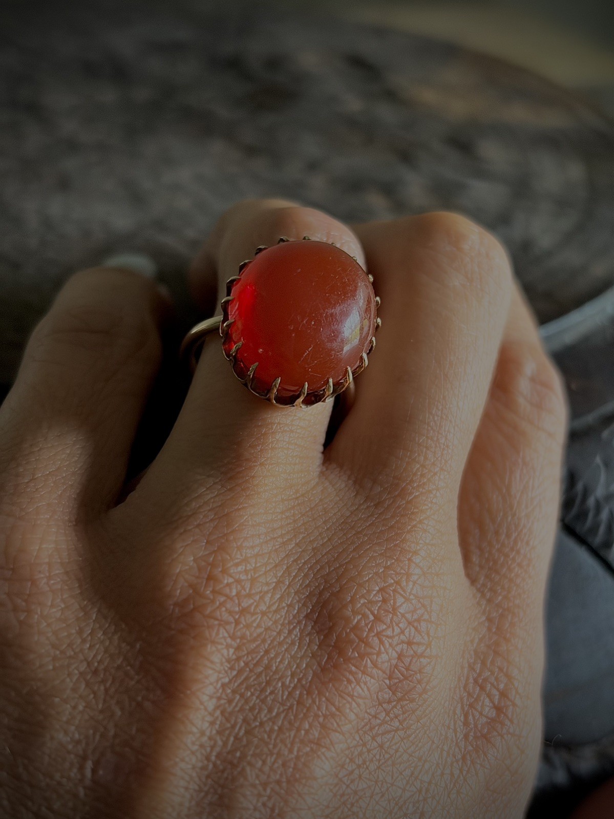 ANTIQUE CABOCHON CARNELIAN || Solid Gold Ring