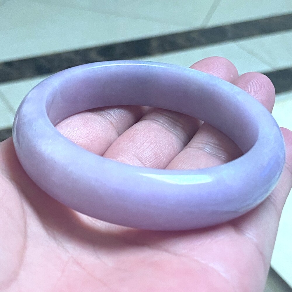 Certified Natural Lavender 56mm Burma Grade A Jade jadeite Bangle Bracelet