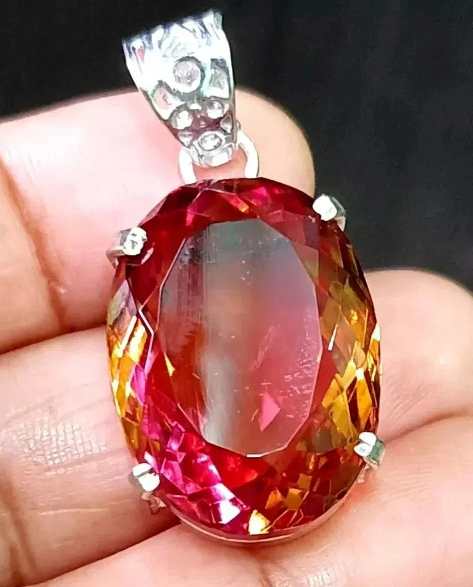 91.60 Ct Color Change Natural Alexandrite 925 Solid Silver Pendant Gemstone
