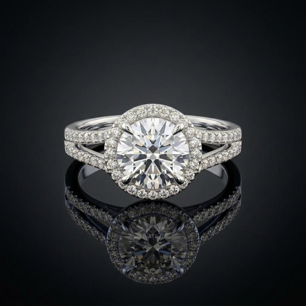 IGI 3Ct Round E VS Lab Grown Diamond Engagement Ring For Women Solid 14K Gold