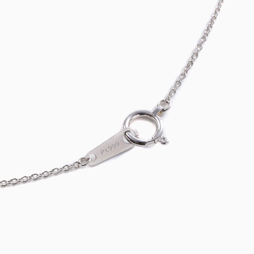 Pt999 Solid Pure Platinum 2.1g 0.9mm Round Cable Chain Necklace 16.5″ MIJapan