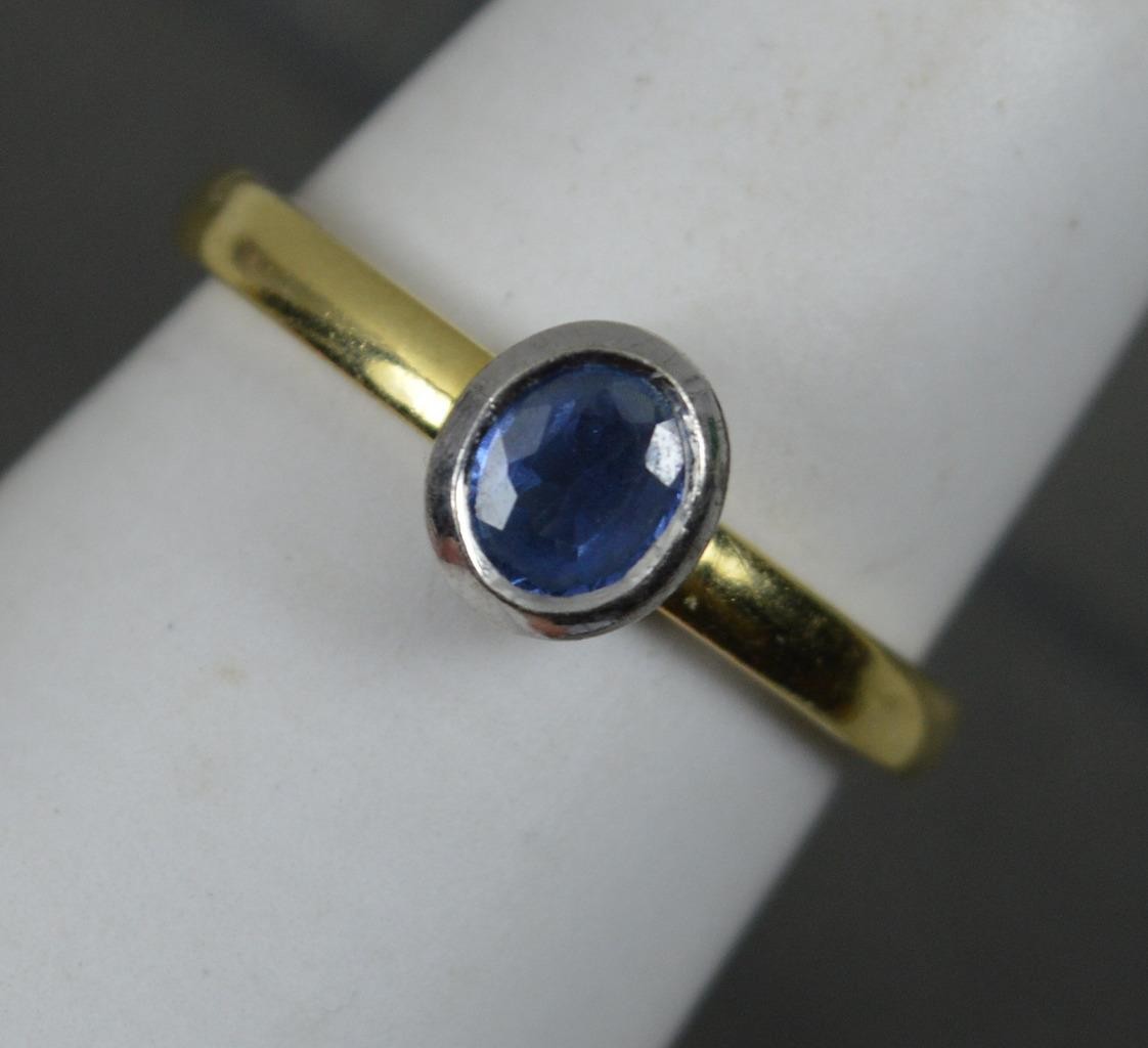 Stylish 18 Carat Gold and Natural Sapphire Solitaire Ring