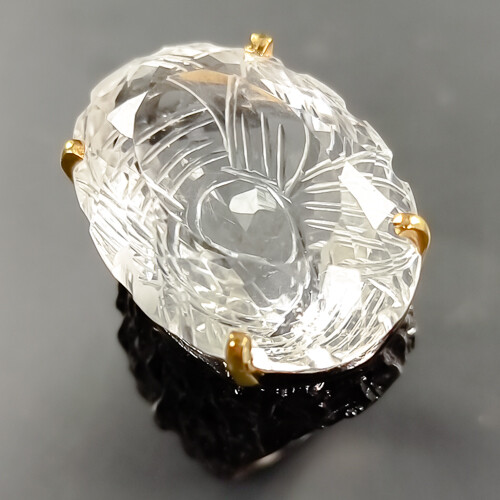 Natural  Not Enhanced Quartz Ring 925 Sterling Silver Size 7 /B-R1960