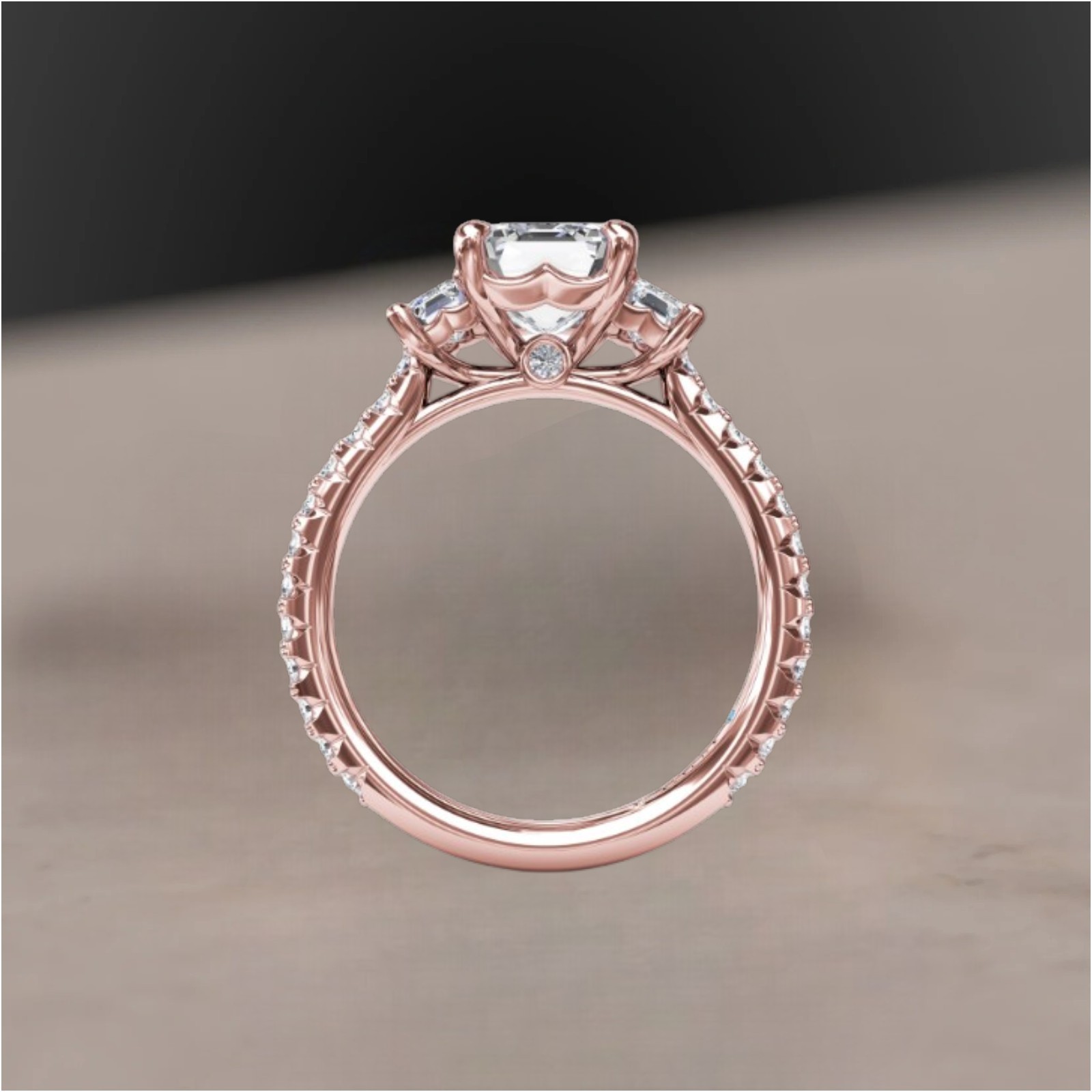 Sale ! 18K Rose Gold IGI Lab Created Diamond Engagement Ring 4.00 CT Emerald Cut