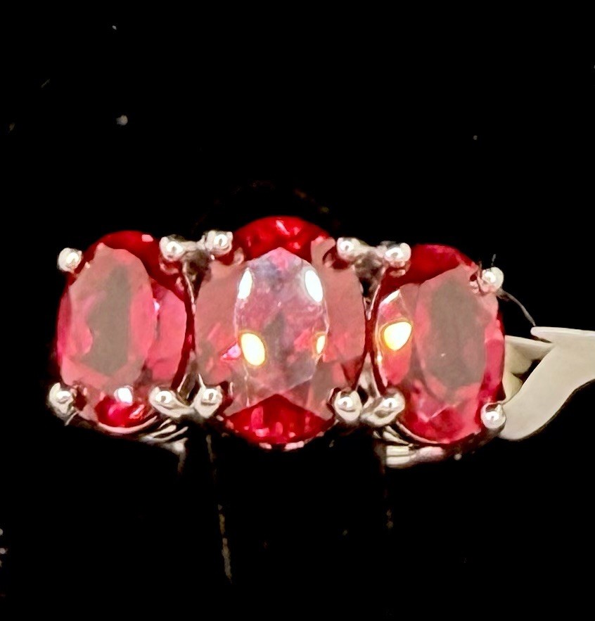 Sterling Silver Ring 925 Pink Red Topaz Sz 8 New Women Jewelry