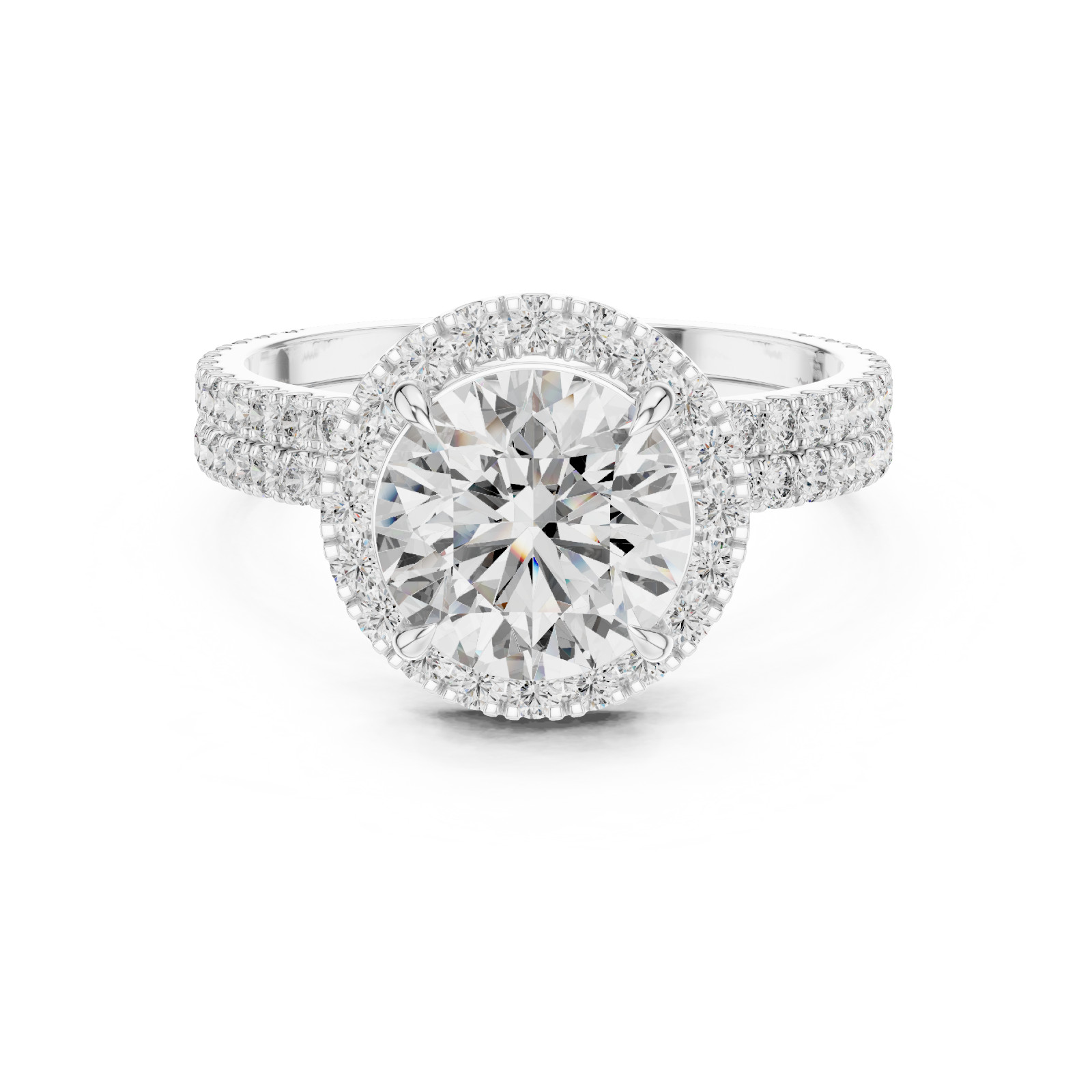 IGI 3Ct Round E VS Lab Grown Diamond Engagement Ring For Women Solid 14K Gold