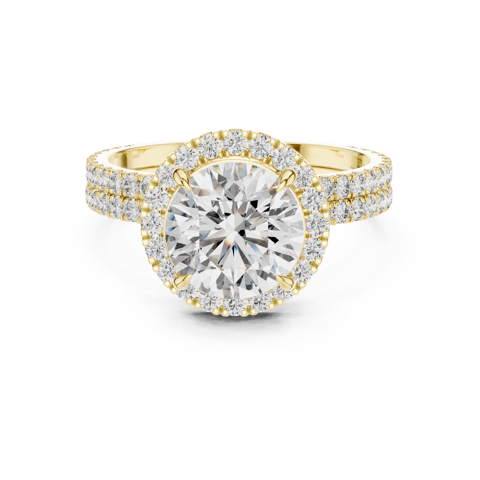 IGI 3Ct Round E VS Lab Grown Diamond Engagement Ring For Women Solid 14K Gold