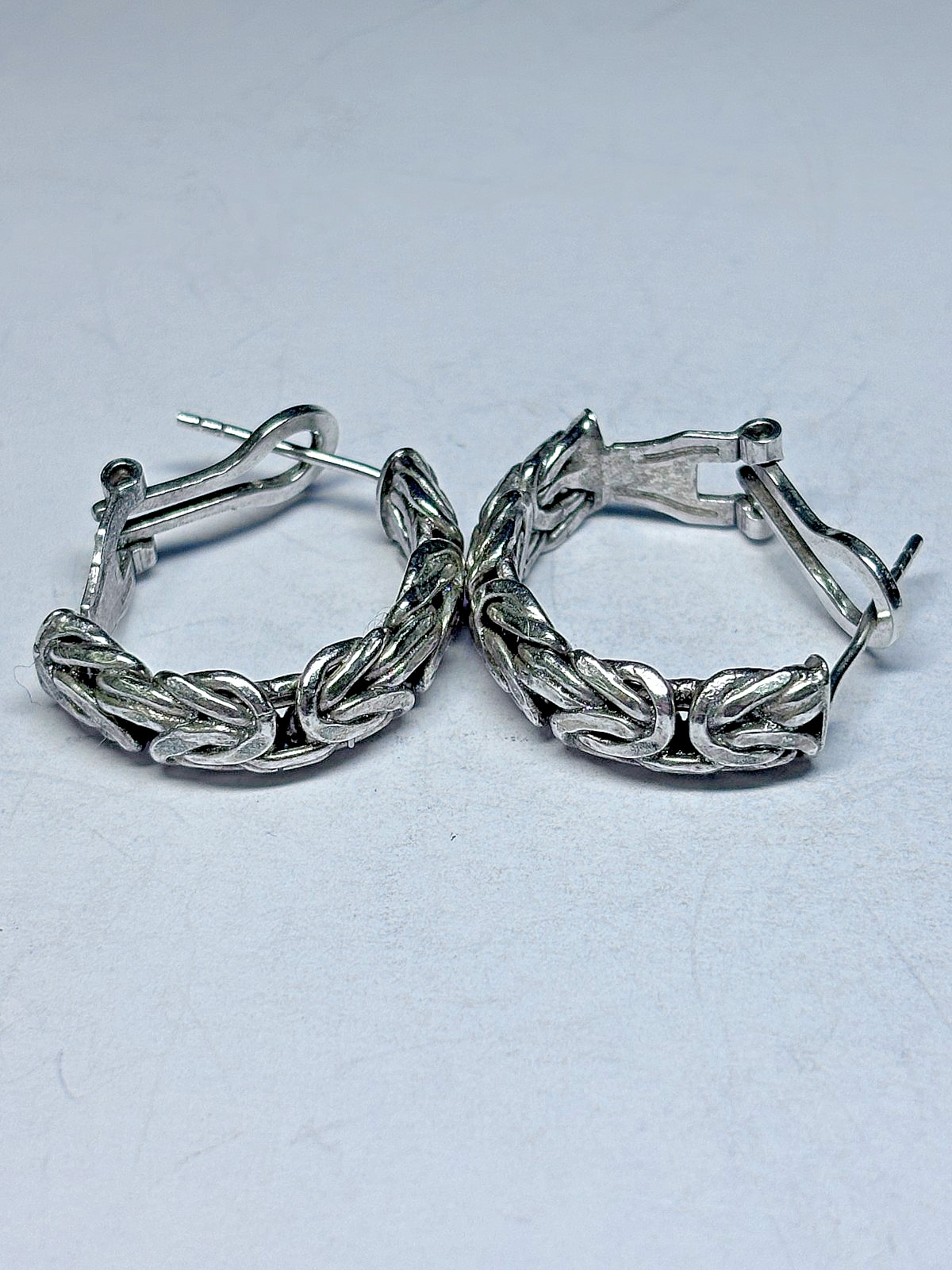 Vintage Sterling Silver Omega Back Earrings 4.8g