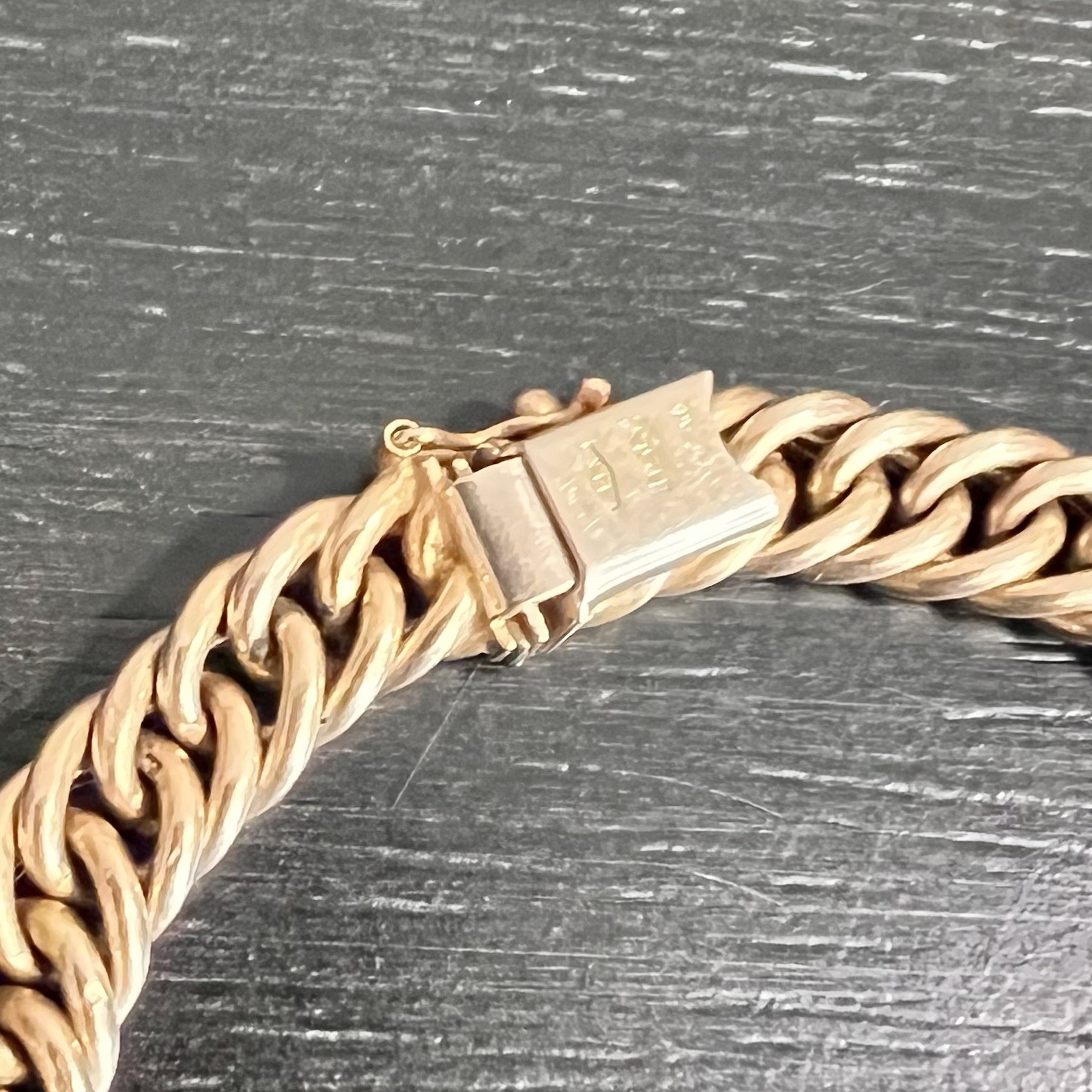 VTG Solid 14K Italian Chain 57 AR Hallmark Reversible Fancy Curb Necklace 26.58g